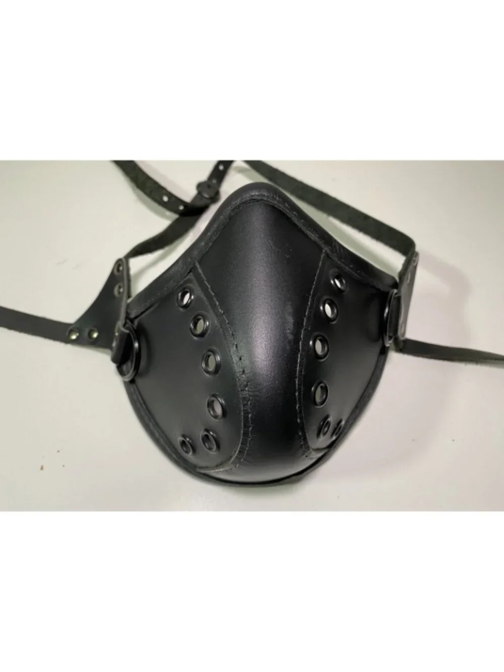 The Blonde Swan Black Leather Steampunk Mask w Adjustable Leather Straps & Snaps